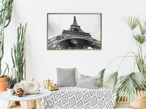 Inramad Poster / Tavla - Symbol of Paris - 45x30 Guldram med passepartout