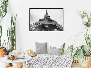 Inramad Poster / Tavla - Symbol of Paris - 45x30 Guldram med passepartout