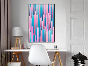 Inramad Poster / Tavla - Abstract Skyscrapers - 20x30 Guldram