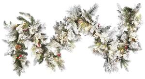 Julgirlang Vit Syntetiskt Material 270 cm Belyst Snöfylld med LED Ljus Högtidlig Dekor Beliani