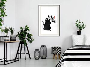 Inramad Poster / Tavla - Banksy: Rat Photographer - 20x30 Guldram