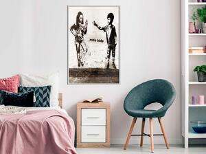 Inramad Poster / Tavla - Banksy: Rude Kids - 20x30 Guldram