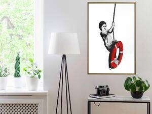 Inramad Poster / Tavla - Banksy: Swinger - 20x30 Svart ram