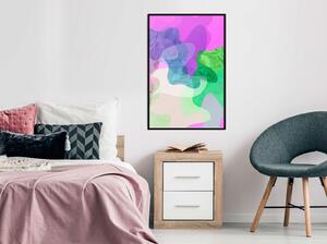 Inramad Poster / Tavla - Colourful Camouflage (Pink) - 20x30 Guldram med passepartout