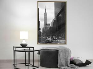 Inramad Poster / Tavla - Empire State Building - 20x30 Guldram med passepartout