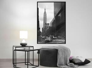 Inramad Poster / Tavla - Empire State Building - 40x60 Guldram med passepartout