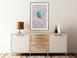 Inramad Poster / Tavla - Floating Leaf II - 20x30 Guldram