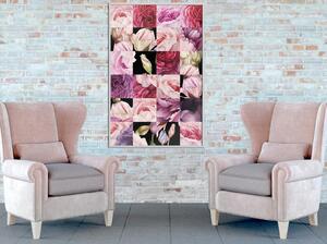 Inramad Poster / Tavla - Floral Jigsaw - 40x60 Guldram
