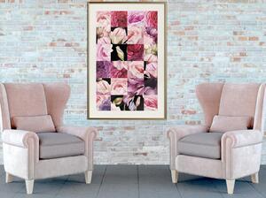 Inramad Poster / Tavla - Floral Jigsaw - 20x30 Svart ram