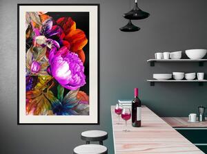 Inramad Poster / Tavla - Flower Sonata - 40x60 Guldram med passepartout