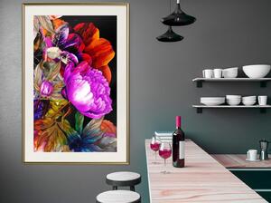 Inramad Poster / Tavla - Flower Sonata - 20x30 Guldram med passepartout
