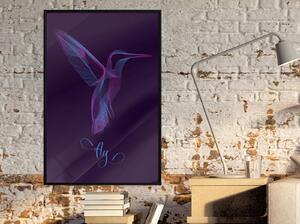 Inramad Poster / Tavla - Fluorescent Hummingbird - 20x30 Guldram