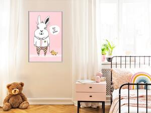 Inramad Poster / Tavla - Friendly Bunny - 20x30 Svart ram med passepartout