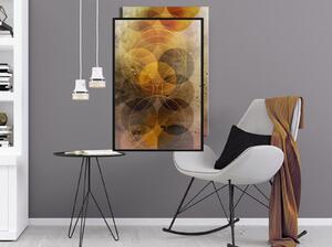 Inramad Poster / Tavla - Golden Circles - 20x30 Svart ram