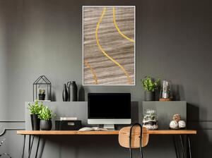 Inramad Poster / Tavla - Golden Stripes - 20x30 Svart ram