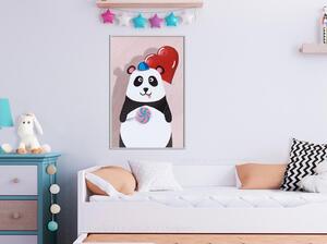 Inramad Poster / Tavla - Happy Panda - 40x60 Svart ram