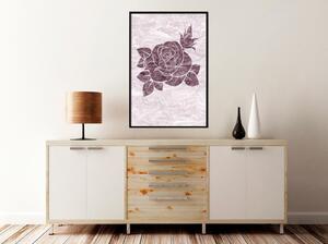 Inramad Poster / Tavla - Monochromatic Rose - 20x30 Guldram