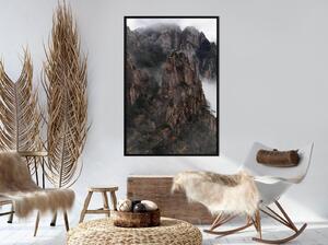 Inramad Poster / Tavla - Mountain Ridge - 40x60 Guldram med passepartout