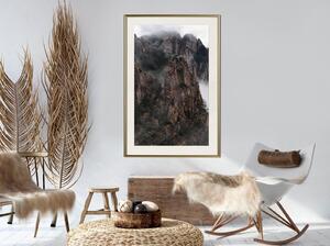 Inramad Poster / Tavla - Mountain Ridge - 40x60 Guldram med passepartout