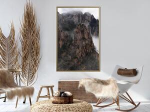Inramad Poster / Tavla - Mountain Ridge - 40x60 Svart ram med passepartout