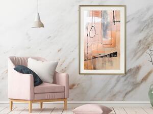 Inramad Poster / Tavla - Pastel Abstraction - 20x30 Vit ram