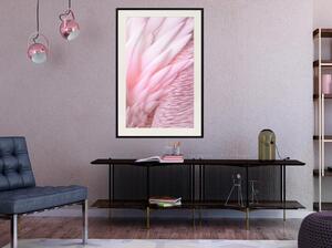 Inramad Poster / Tavla - Pink Feathers - 20x30 Guldram med passepartout