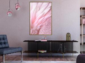 Inramad Poster / Tavla - Pink Feathers - 30x45 Svart ram