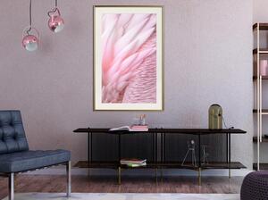 Inramad Poster / Tavla - Pink Feathers - 20x30 Svart ram med passepartout