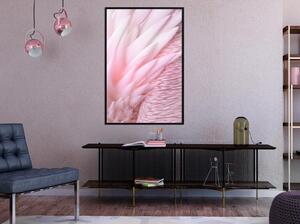 Inramad Poster / Tavla - Pink Feathers - 20x30 Guldram