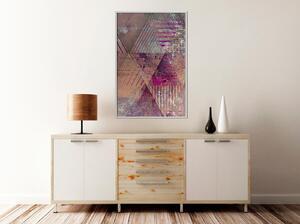 Inramad Poster / Tavla - Pink Patchwork II - 40x60 Guldram