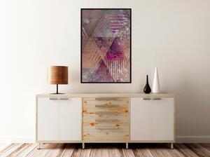 Inramad Poster / Tavla - Pink Patchwork II - 20x30 Guldram