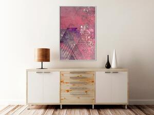 Inramad Poster / Tavla - Pink Patchwork III - 30x45 Svart ram