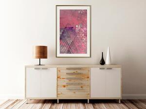 Inramad Poster / Tavla - Pink Patchwork III - 20x30 Svart ram