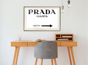 Inramad Poster / Tavla - Prada (White) - 60x40 Guldram