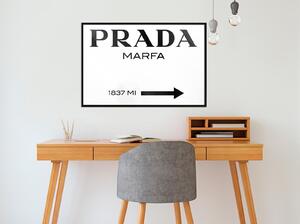 Inramad Poster / Tavla - Prada (White) - 60x40 Guldram