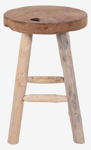 House Nordic - Pall Portland, teak - Brun - Barstolar & pallar - Från Homeroom