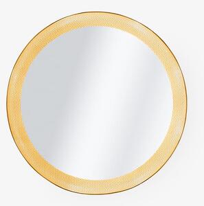 ATBO - Floris Wall Mirror - Spegel - Cappuccino-coloured metal with brass frame - W80 x H80 x D7 cm