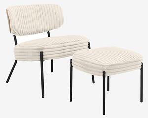 Loft24 - Loungestol med pall Jerry - Vit - Fåtöljer - Från Homeroom