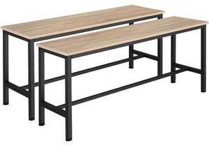 Tectake 404548 2 bänkar fairfield - industriellt lätt trä, ek sonoma