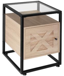 Tectake 404687 sängbord kidderminster 40x43x60,5cm - industriellt lätt trä, ek sonoma