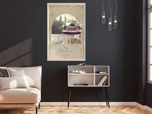 Inramad Poster / Tavla - Big Apple - 40x60 Guldram