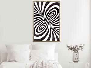 Inramad Poster / Tavla - Black and White Swirl - 20x30 Vit ram