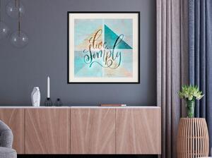 Inramad Poster / Tavla - Choose Simplicity (Square) - 20x20 Guldram