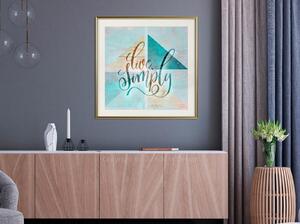 Inramad Poster / Tavla - Choose Simplicity (Square) - 20x20 Guldram