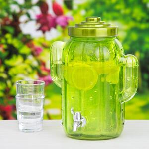 Glasbehållare med tappkran - Kaktus Grön 5 Liter