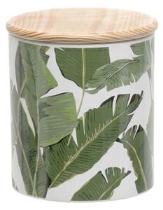 Leaves - Keramikburk med lock - Grön 12x12x13 cm