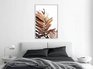 Inramad Poster / Tavla - Copper Palm - 20x30 Guldram med passepartout