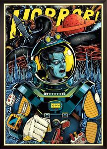 Illustration Astronaut in outer space, retro futurism, Man_Half-tube