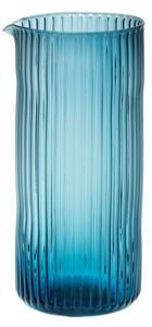 Fanni K Kanna/Karaff i blått räfflat glas 22,5 cm