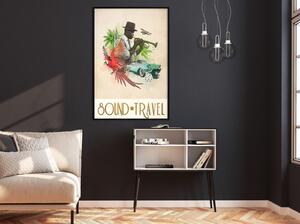 Inramad Poster / Tavla - Exotic Travel - 20x30 Guldram
